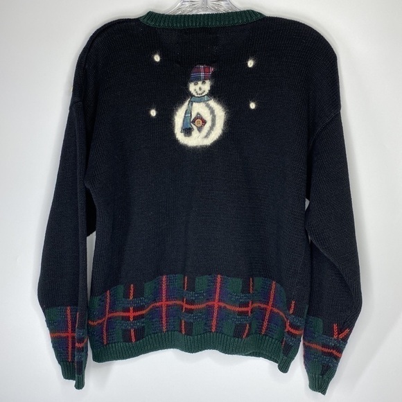 Christopher & Banks Hand Embroidered Snowman Christmas Sweater Medium - Picture 2 of 5